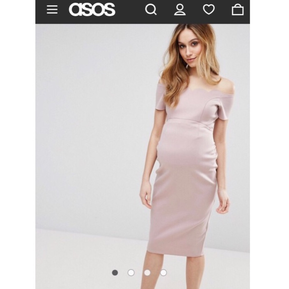 Scallop Off The Shoulder Midi Dress